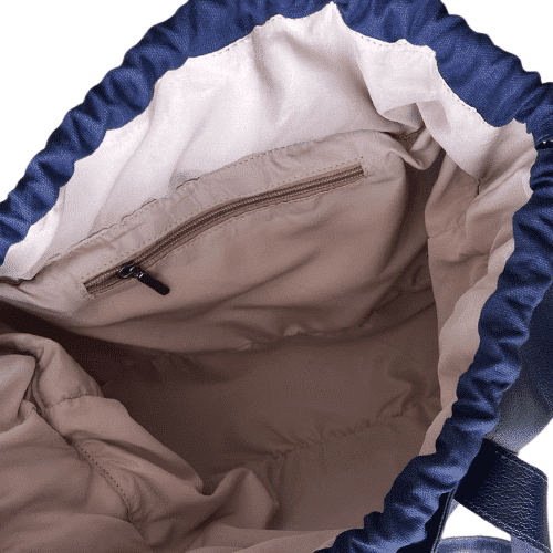 bolsa de couro lola azul marinho interno